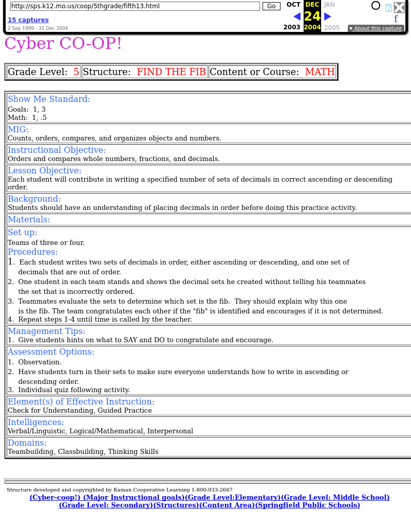 Find The Fib - Decimals Lesson Plan