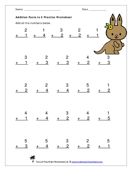 Addition Problems Worksheet