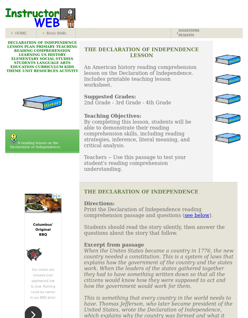 the Declaration of Independence Lesson Lesson Plan