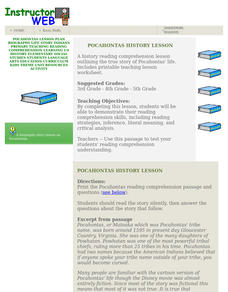 POCAHONTAS HISTORY LESSON Lesson Plan