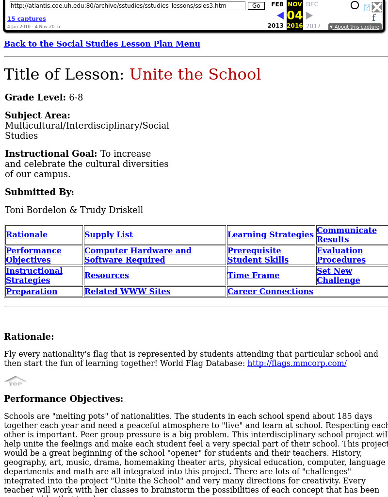 Unite The School Lesson Plan